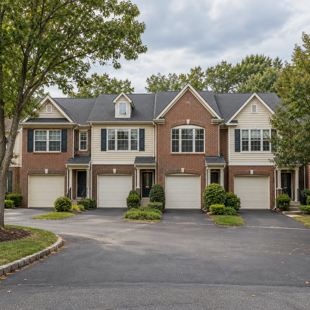 Representative illustration of attached residential townhomes, not a managed-property portfolio